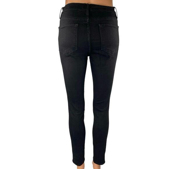 Frame Le High Women's Black High Waisted Stretch Skinny Leg Jeans Pants Size 25 - Picture 3 of 6